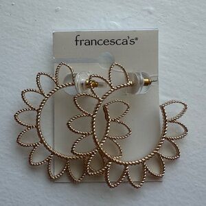 Francesca's Collections Twisted Rose Gold Petal Hoop Earrings